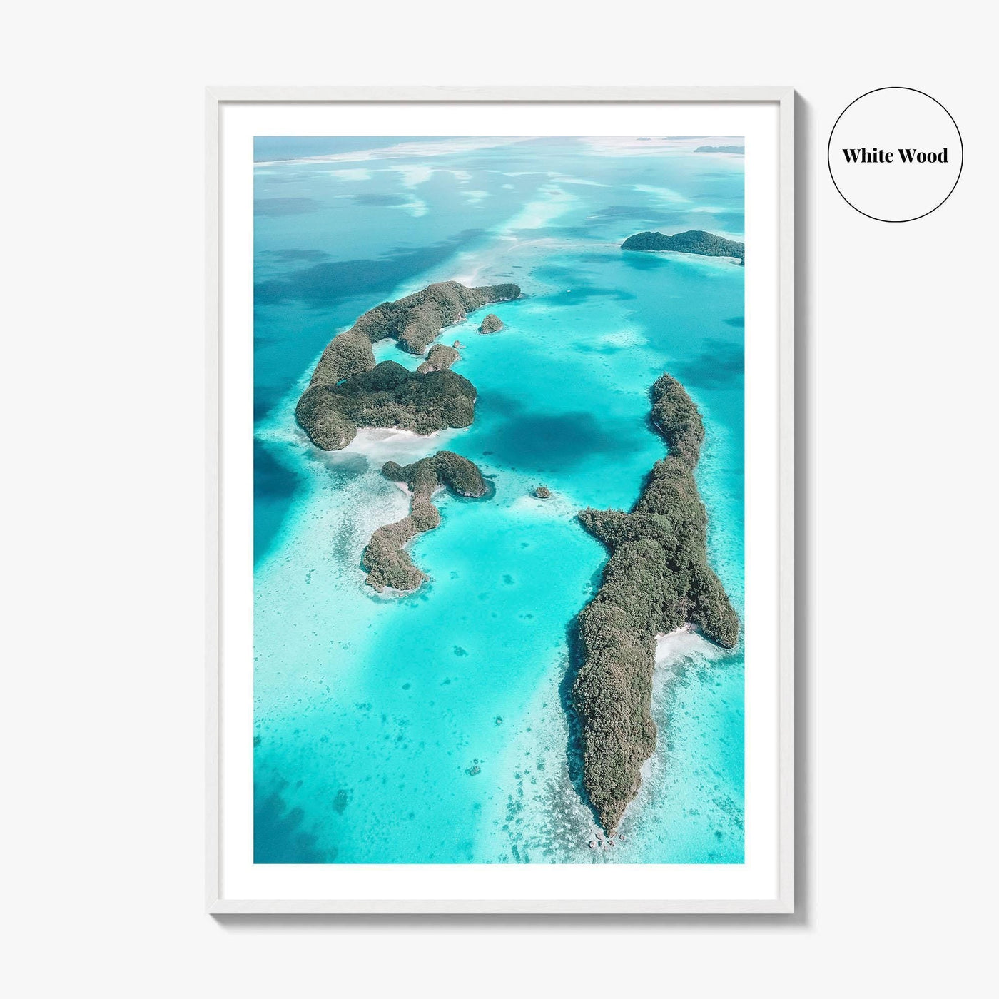 Palau Fine Art Photo Print, Rock Islands, Blue Ocean, Koror, Oceania Wall Decor Poster