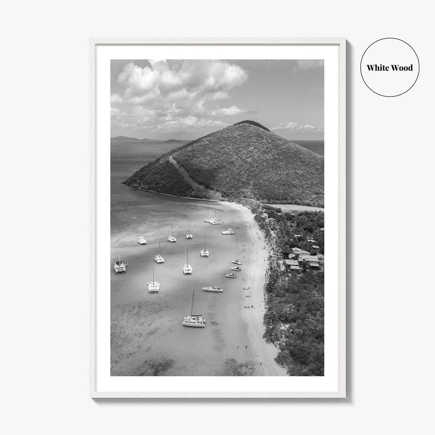 British Virgin Islands Black and White Fine Art Photo Print, Caribbean Poster