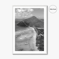 British Virgin Islands Black and White Fine Art Photo Print, Caribbean Poster