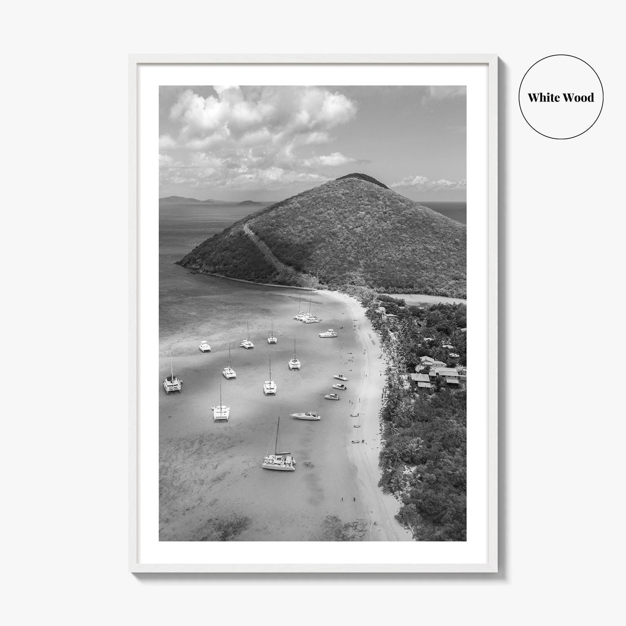 British Virgin Islands Black and White Fine Art Photo Print, Caribbean Poster