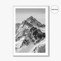 Switzerland Black and White Fine Art Photo Print, Mount Titlis, Engelberg, Swiss Alps, Panoramic
