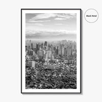 Manila Skyline Black and White Fine Art Photo Print, Makati, Pasay, Philippines