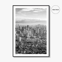 Manila Skyline Black and White Fine Art Photo Print, Makati, Pasay, Philippines