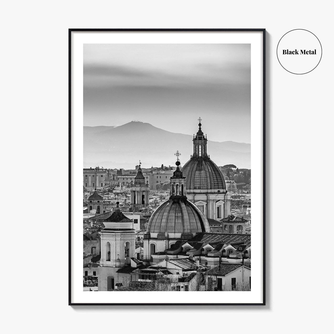 Rome Black and White Fine Art Photo Print, Castel Sant'Angelo Vatican Italy Poster