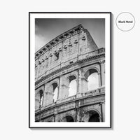 Rome Black and White Fine Art Photo Print, Colosseum Italy, Roma, Wall Decor Poster