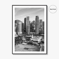 Singapore Black and White Fine Art Photo Print, Marina Bay, Singapore Poster
