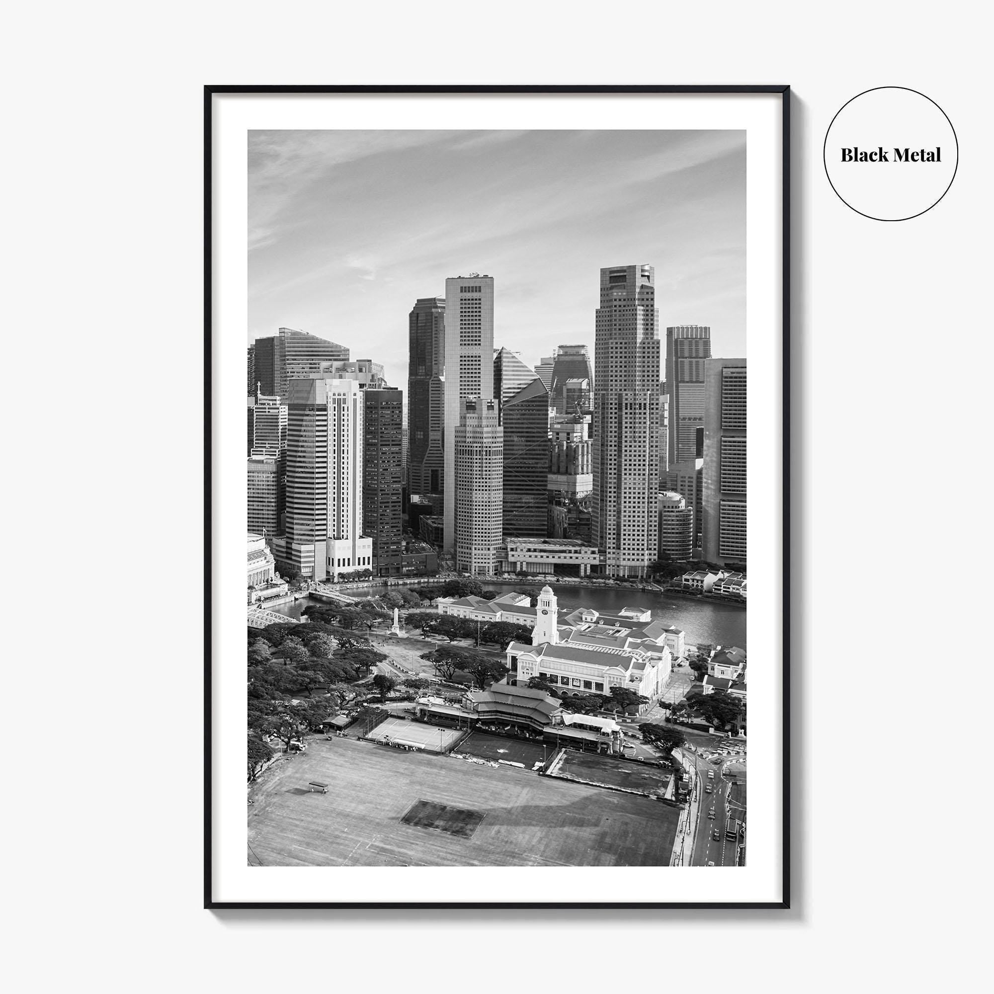 Singapore Black and White Fine Art Photo Print, Marina Bay, Singapore Poster