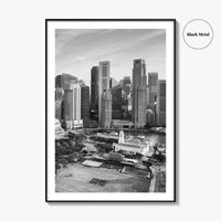 Singapore Black and White Fine Art Photo Print, Marina Bay, Singapore Poster