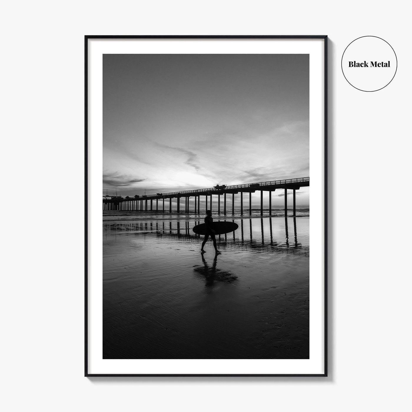 Carlsbad Black and White Fine Art Photo Print, San Diego California Poster