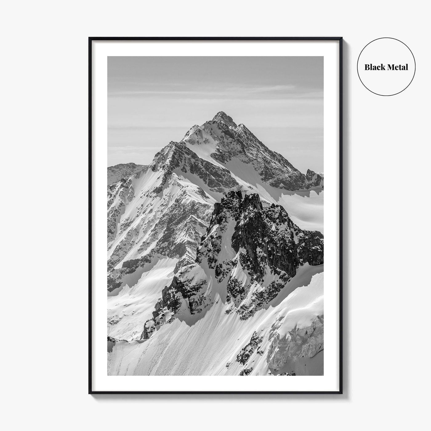 Switzerland Black and White Fine Art Photo Print, Mount Titlis, Engelberg, Swiss Alps, Panoramic