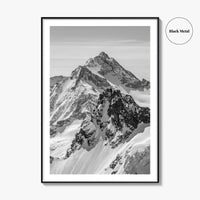Switzerland Black and White Fine Art Photo Print, Mount Titlis, Engelberg, Swiss Alps, Panoramic
