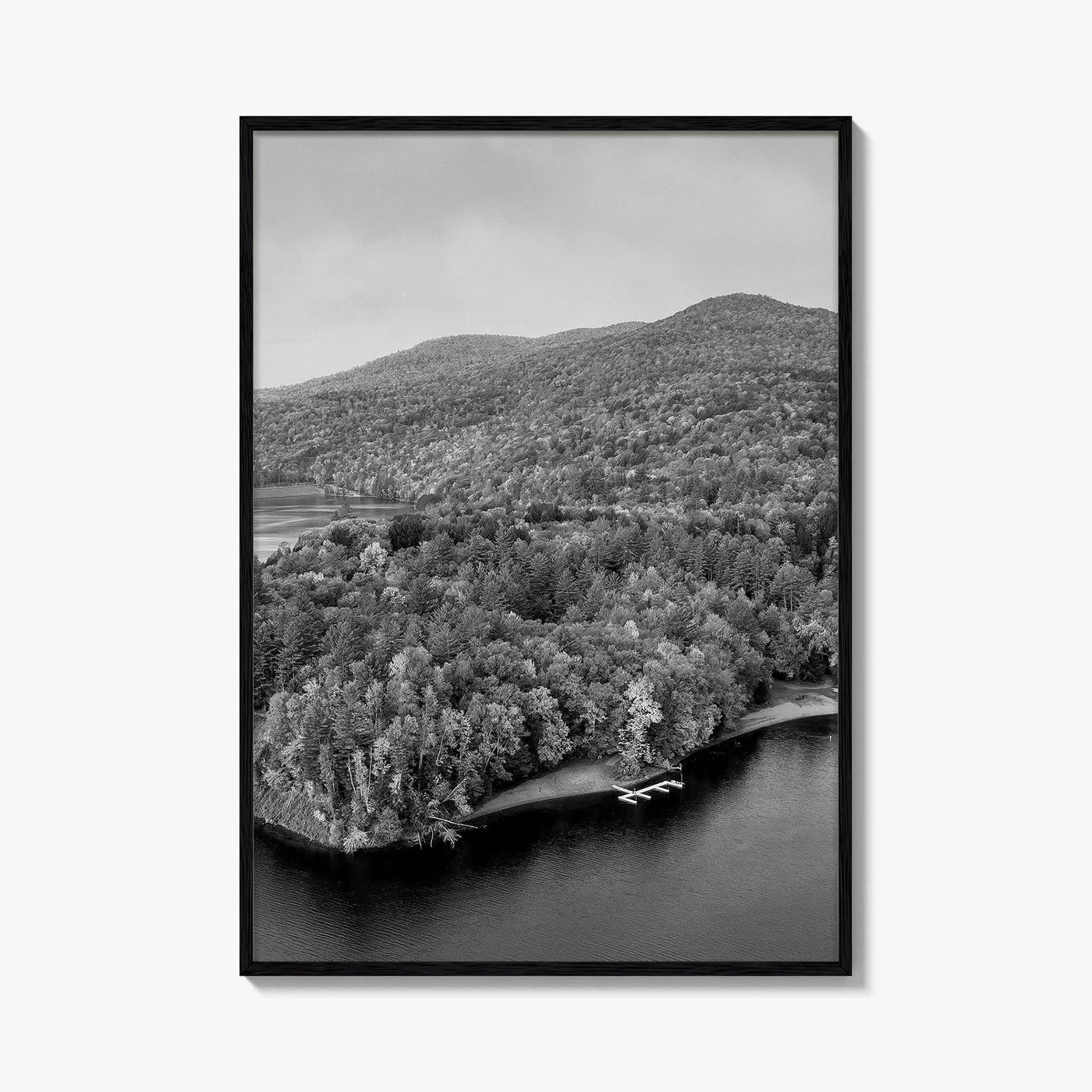 Waterbury Reservoir Black and White Fine Art Photo Print, Vermont Poster
