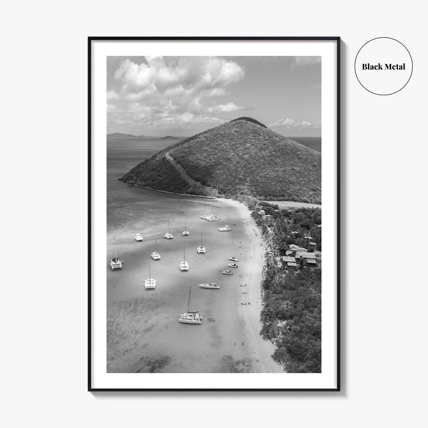 British Virgin Islands Black and White Fine Art Photo Print, Caribbean Poster