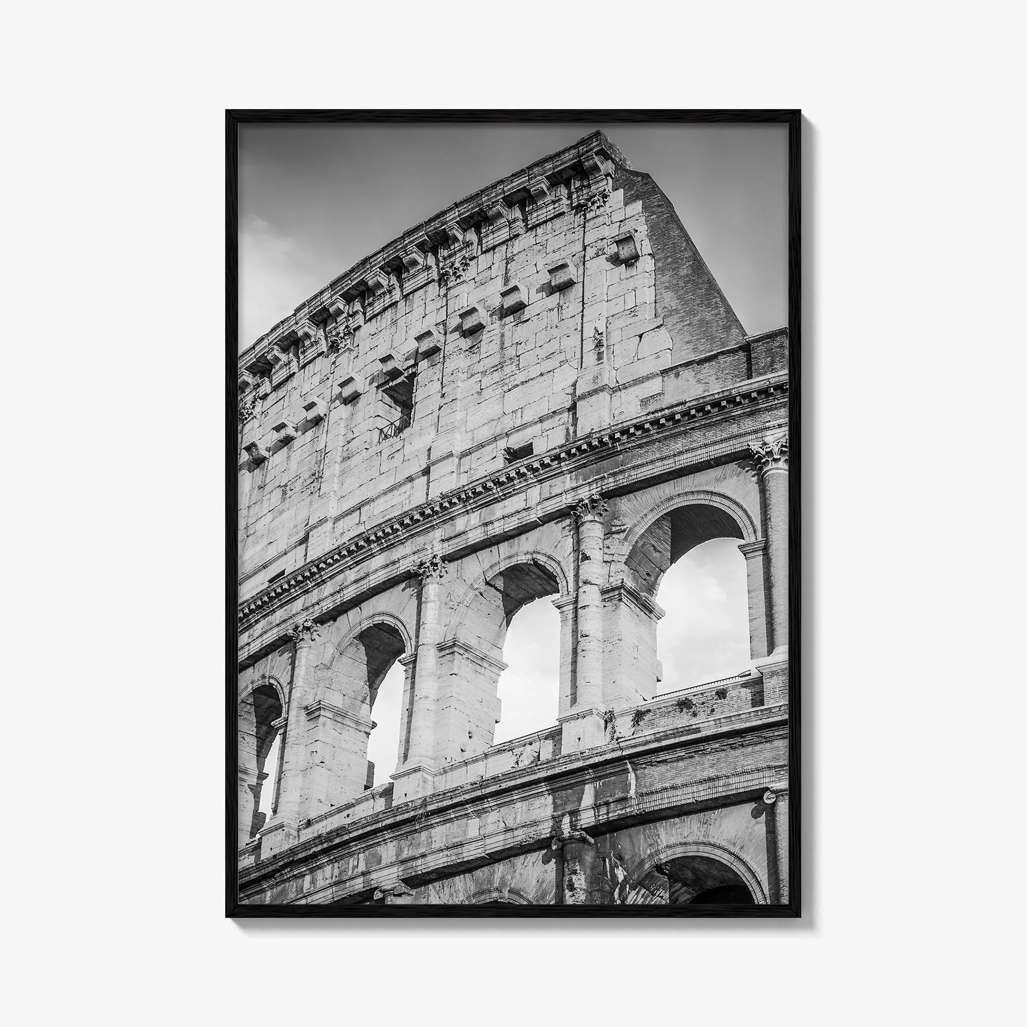 Rome Black and White Fine Art Photo Print, Colosseum Italy, Roma, Wall Decor Poster