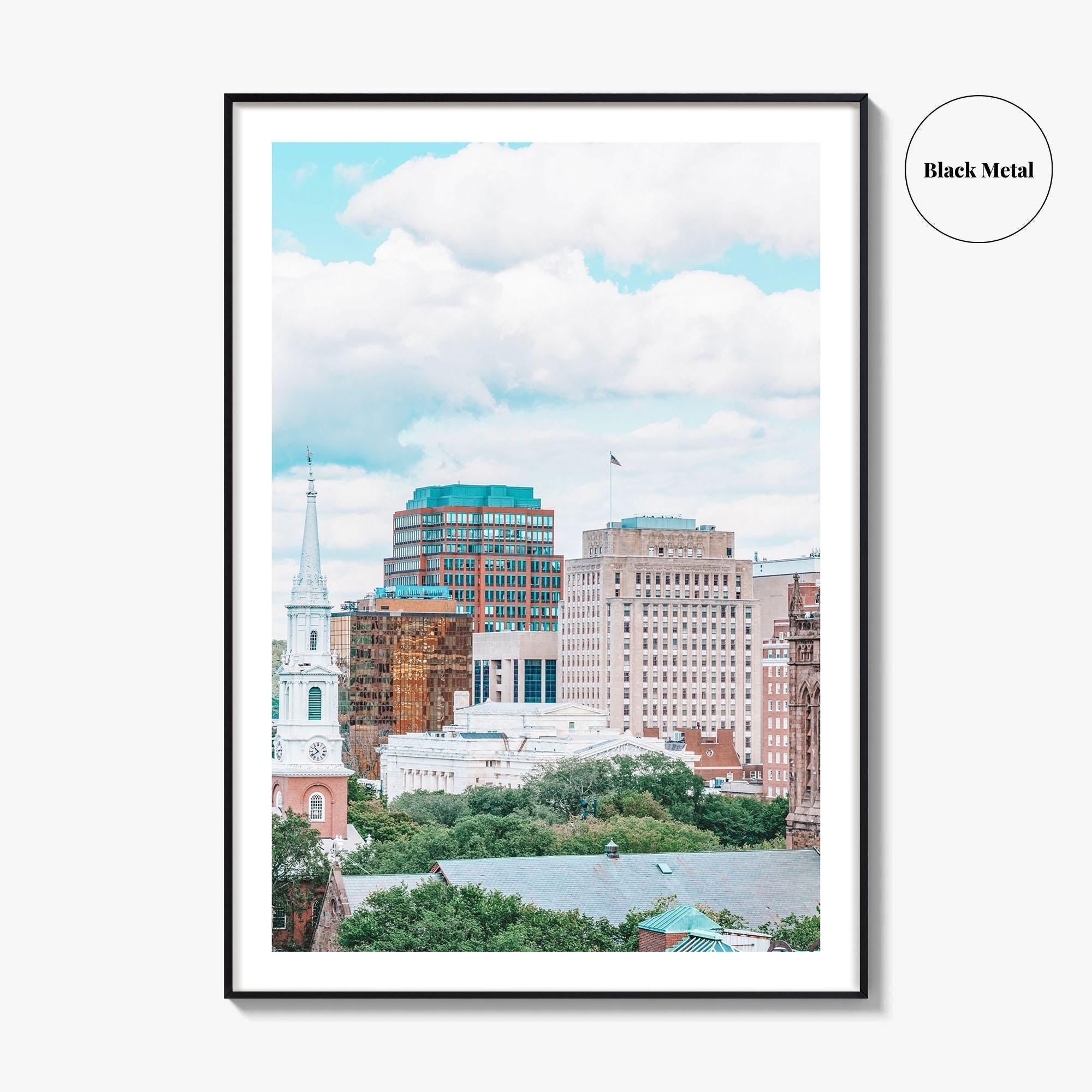 New Haven Skyline Fine Art Photo Print, Connecticut, CT USA Wall Decor Poster