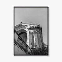 UC Berkeley Black and White Fine Art Photo Print, Doe Hall, California USA Poster