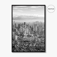 Manila Skyline Black and White Fine Art Photo Print, Makati, Pasay, Philippines