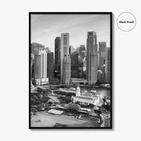 Singapore Black and White Fine Art Photo Print, Marina Bay, Singapore Poster