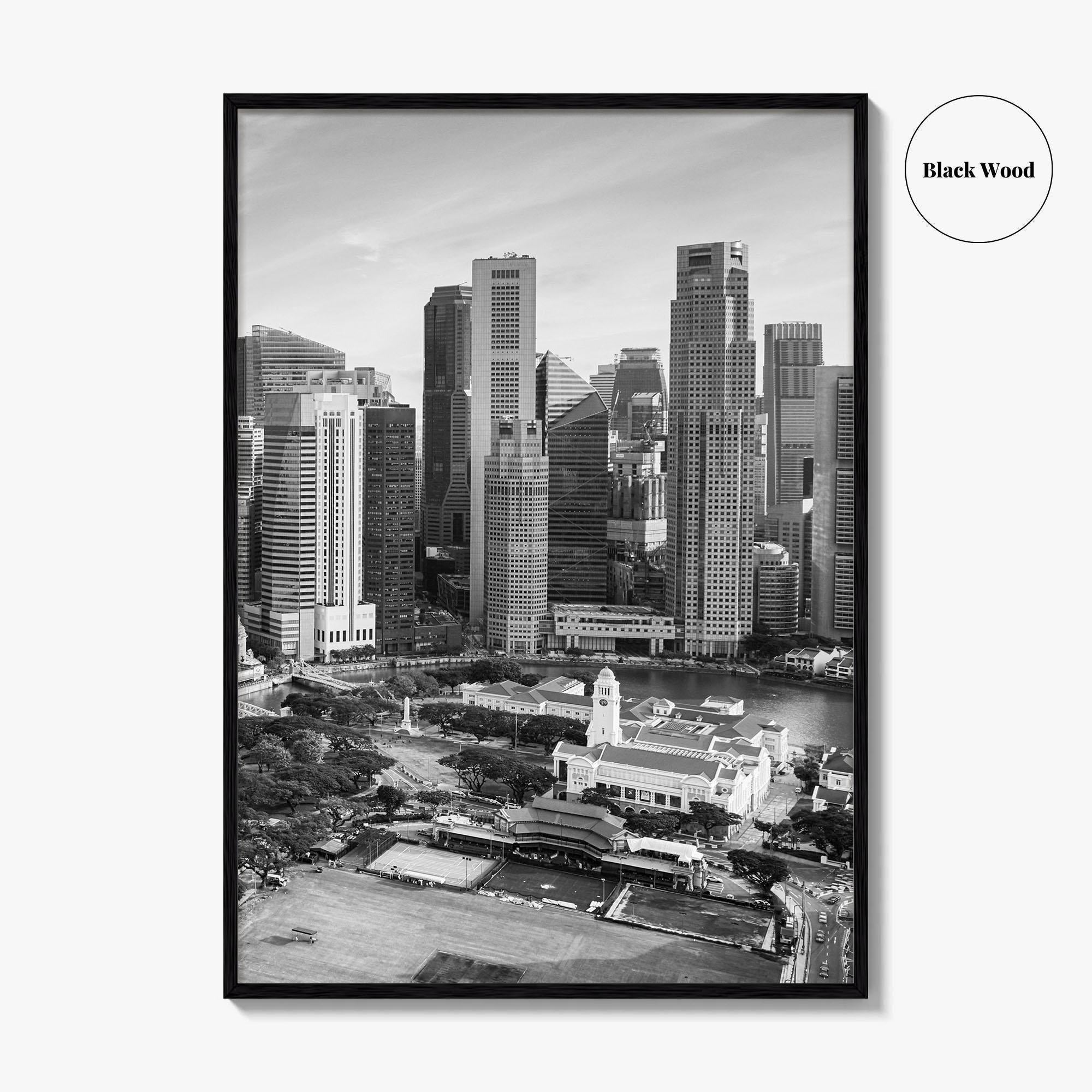 Singapore Black and White Fine Art Photo Print, Marina Bay, Singapore Poster