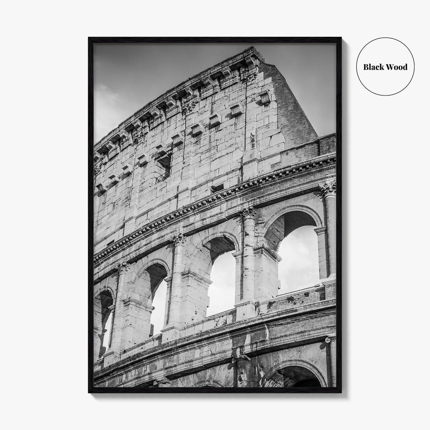 Rome Black and White Fine Art Photo Print, Colosseum Italy, Roma, Wall Decor Poster
