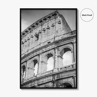 Rome Black and White Fine Art Photo Print, Colosseum Italy, Roma, Wall Decor Poster