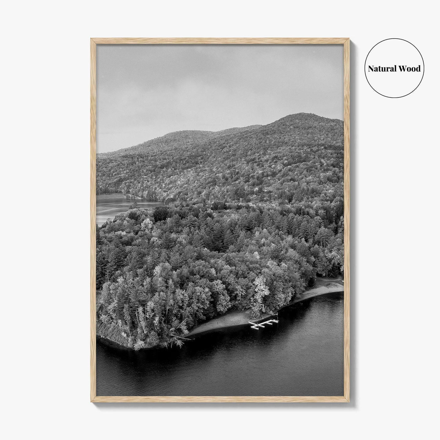Waterbury Reservoir Black and White Fine Art Photo Print, Vermont Poster