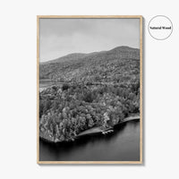 Waterbury Reservoir Black and White Fine Art Photo Print, Vermont Poster