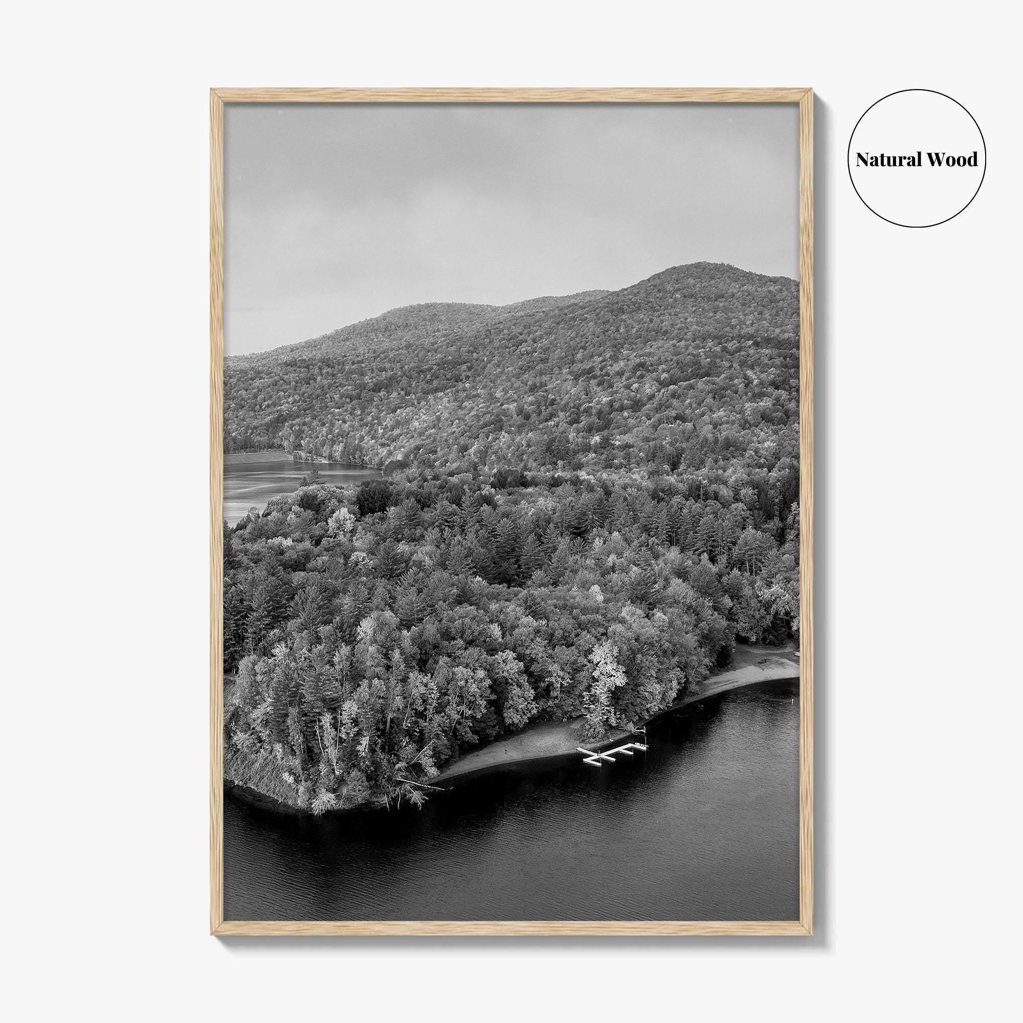 Waterbury Reservoir Black and White Fine Art Photo Print, Vermont Poster