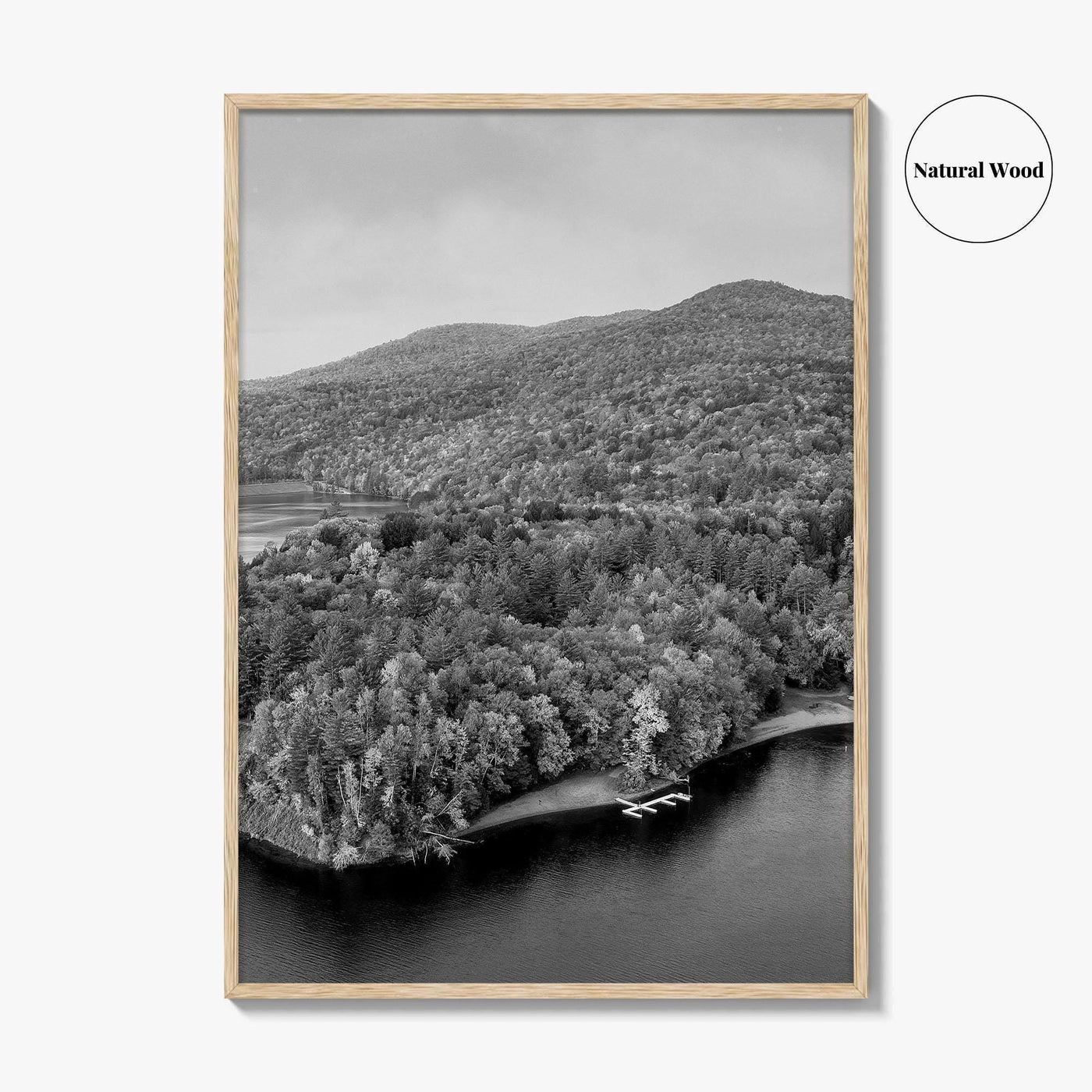 Waterbury Reservoir Black and White Fine Art Photo Print, Vermont Poster