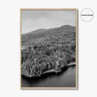 Waterbury Reservoir Black and White Fine Art Photo Print, Vermont Poster