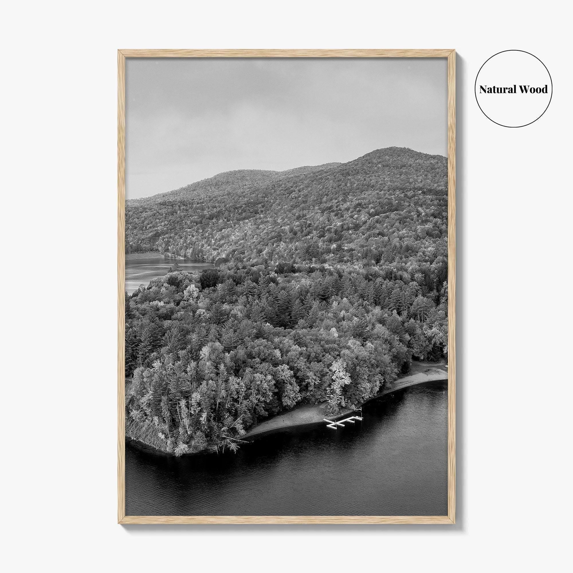 Waterbury Reservoir Black and White Fine Art Photo Print, Vermont Poster