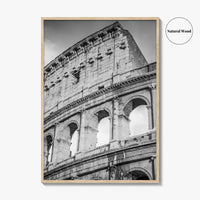 Rome Black and White Fine Art Photo Print, Colosseum Italy, Roma, Wall Decor Poster