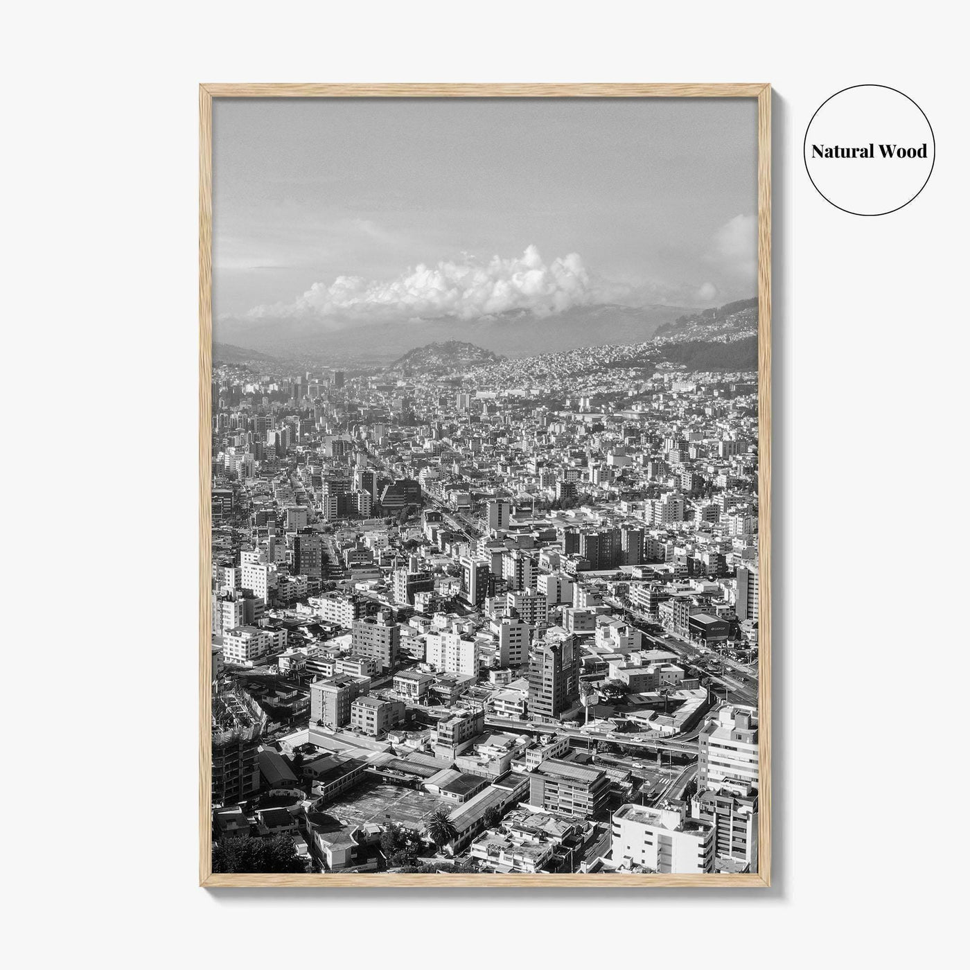 Quito Skyline Black and White Fine Art Photo Print, Ecuador, City Poster, Wall Decor