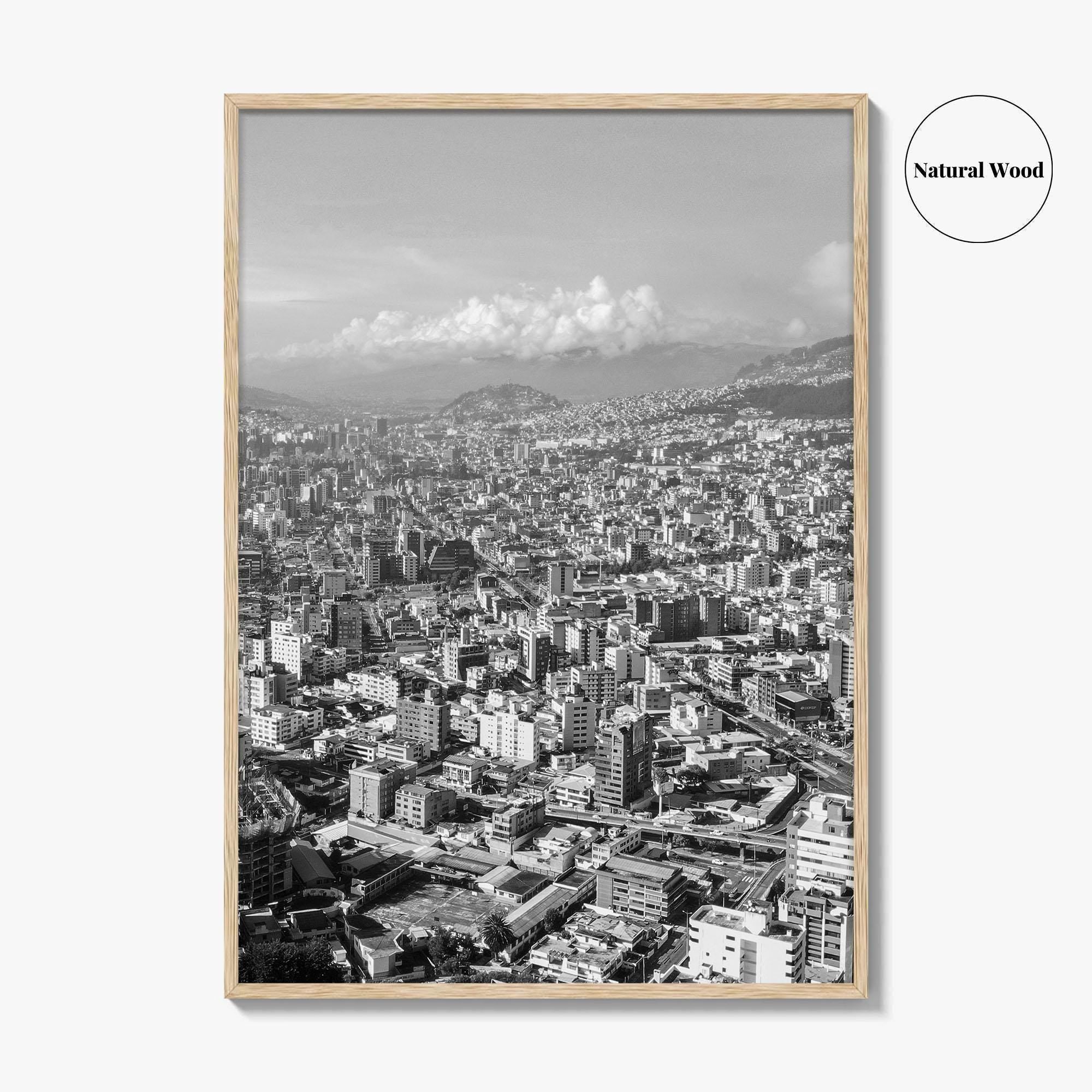 Quito Skyline Black and White Fine Art Photo Print, Ecuador, City Poster, Wall Decor