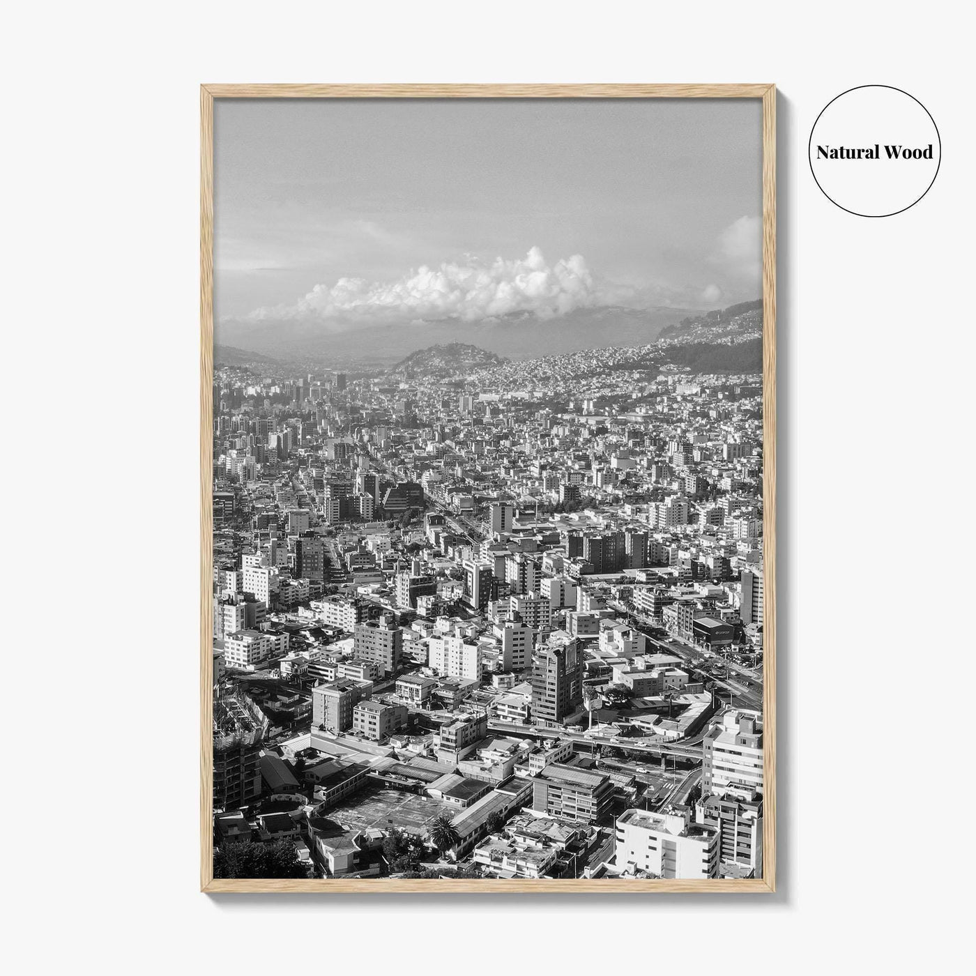 Quito Skyline Black and White Fine Art Photo Print, Ecuador, City Poster, Wall Decor