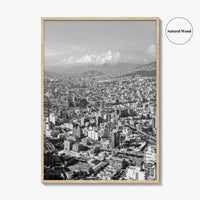 Quito Skyline Black and White Fine Art Photo Print, Ecuador, City Poster, Wall Decor