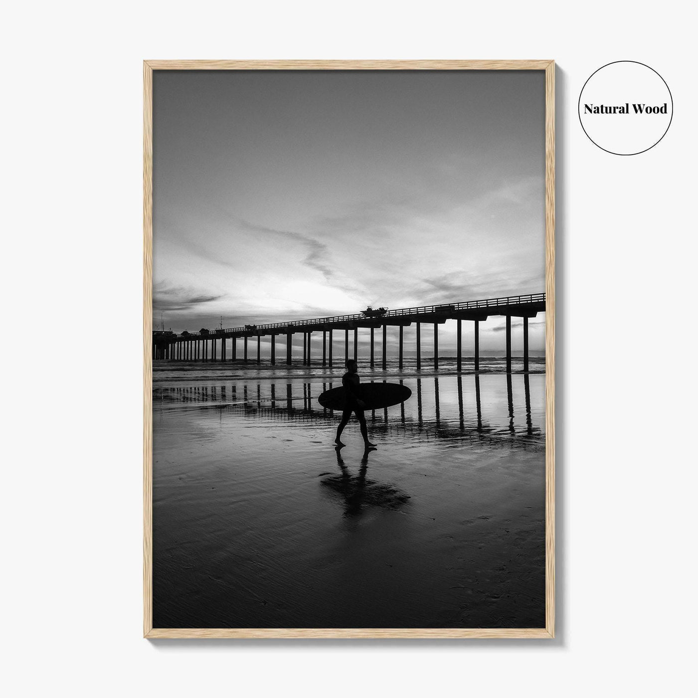 Carlsbad Black and White Fine Art Photo Print, San Diego California Poster