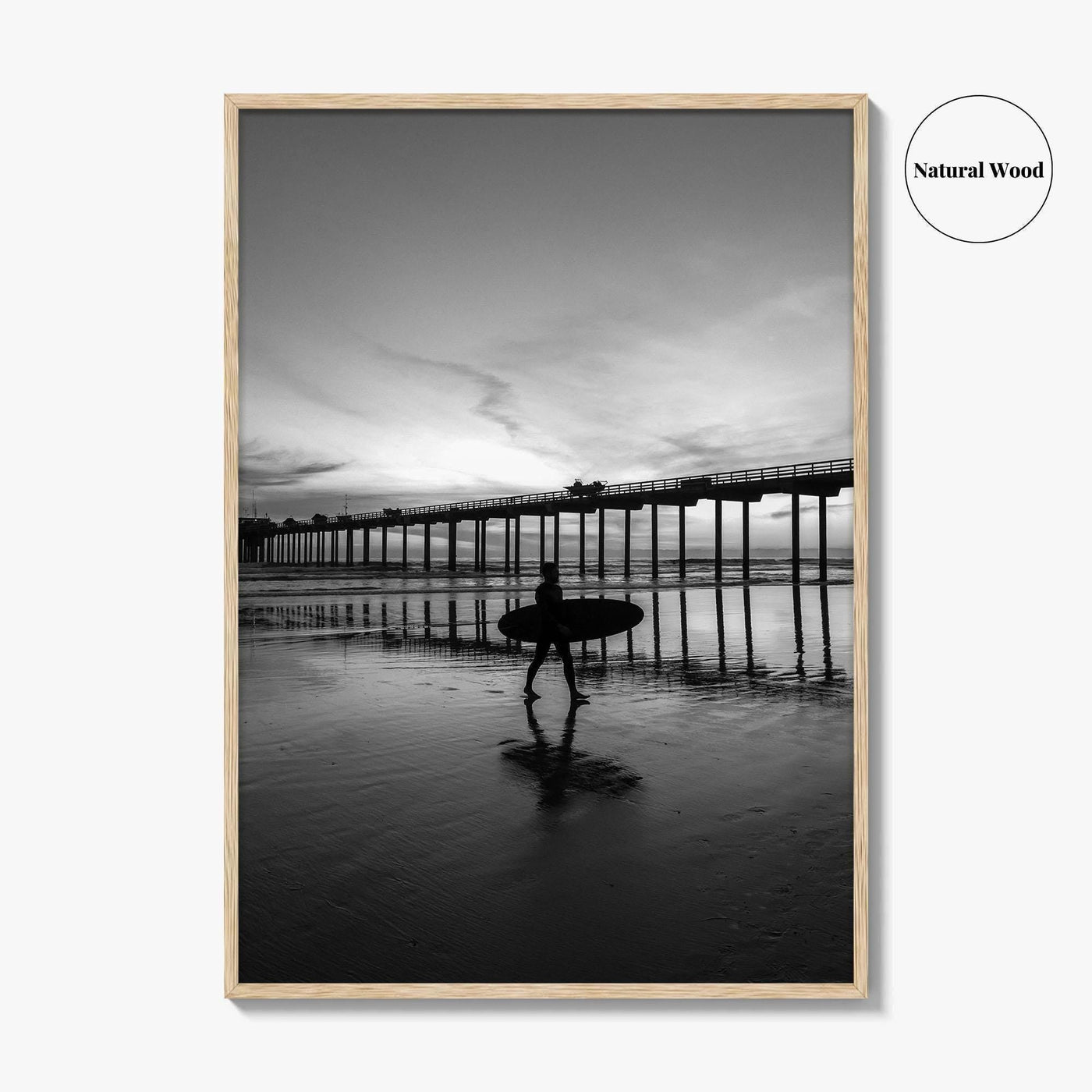 Carlsbad Black and White Fine Art Photo Print, San Diego California Poster