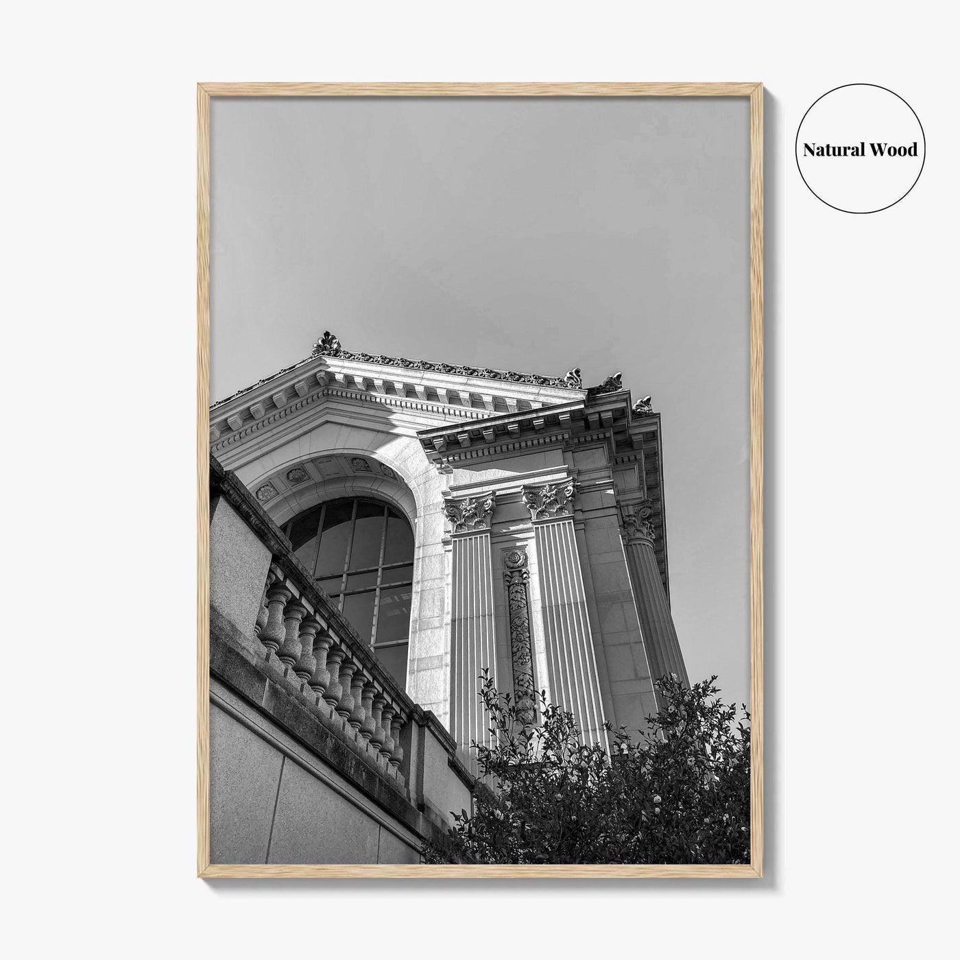 UC Berkeley Black and White Fine Art Photo Print, Doe Hall, California USA Poster