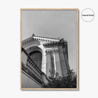 UC Berkeley Black and White Fine Art Photo Print, Doe Hall, California USA Poster