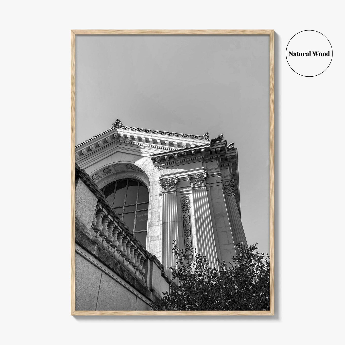 UC Berkeley Black and White Fine Art Photo Print, Doe Hall, California USA Poster