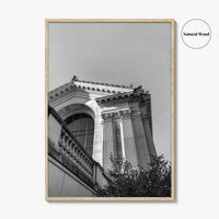 UC Berkeley Black and White Fine Art Photo Print, Doe Hall, California USA Poster