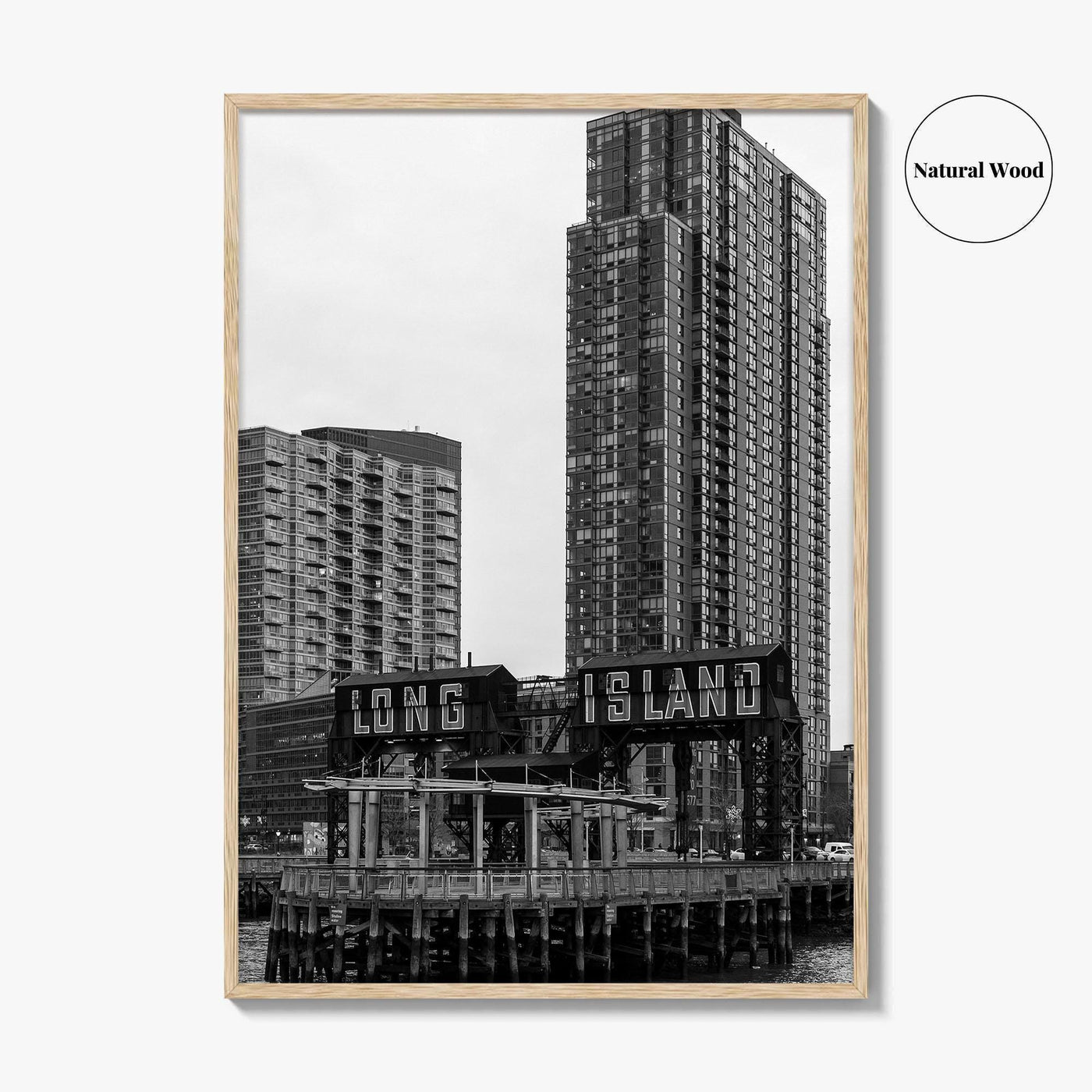 Long Island City Skyline Black and White Fine Art Photo Print, Queens NYC Poster