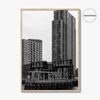 Long Island City Skyline Black and White Fine Art Photo Print, Queens NYC Poster