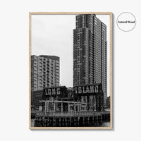 Long Island City Skyline Black and White Fine Art Photo Print, Queens NYC Poster
