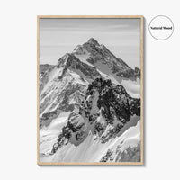Switzerland Black and White Fine Art Photo Print, Mount Titlis, Engelberg, Swiss Alps, Panoramic
