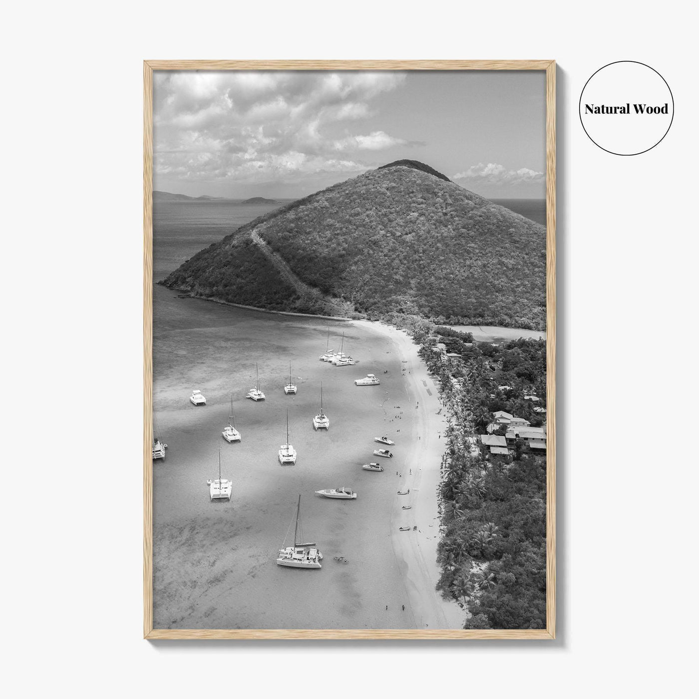 British Virgin Islands Black and White Fine Art Photo Print, Caribbean Poster