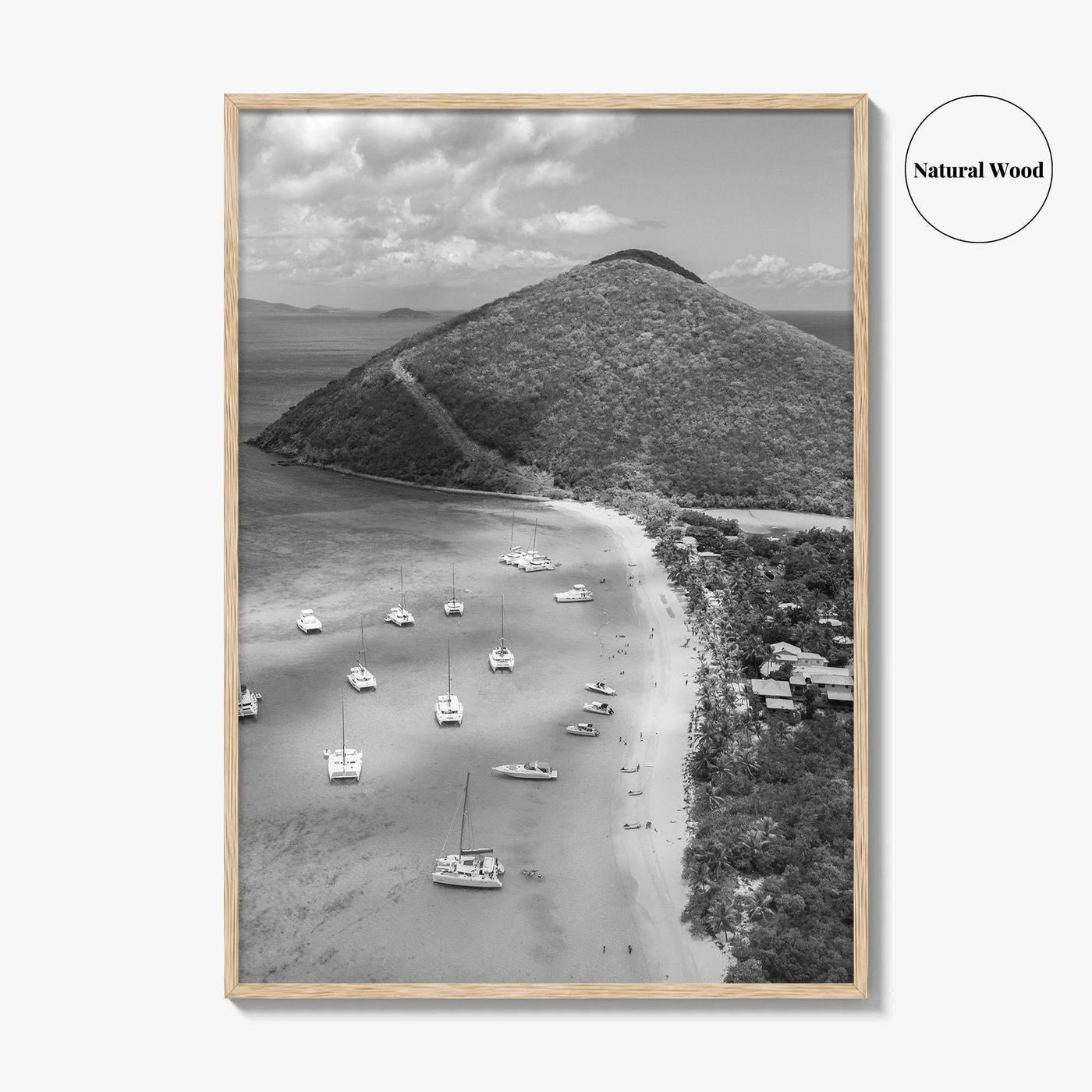 British Virgin Islands Black and White Fine Art Photo Print, Caribbean Poster