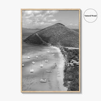 British Virgin Islands Black and White Fine Art Photo Print, Caribbean Poster