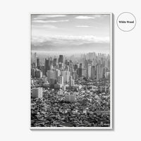 Manila Skyline Black and White Fine Art Photo Print, Makati, Pasay, Philippines